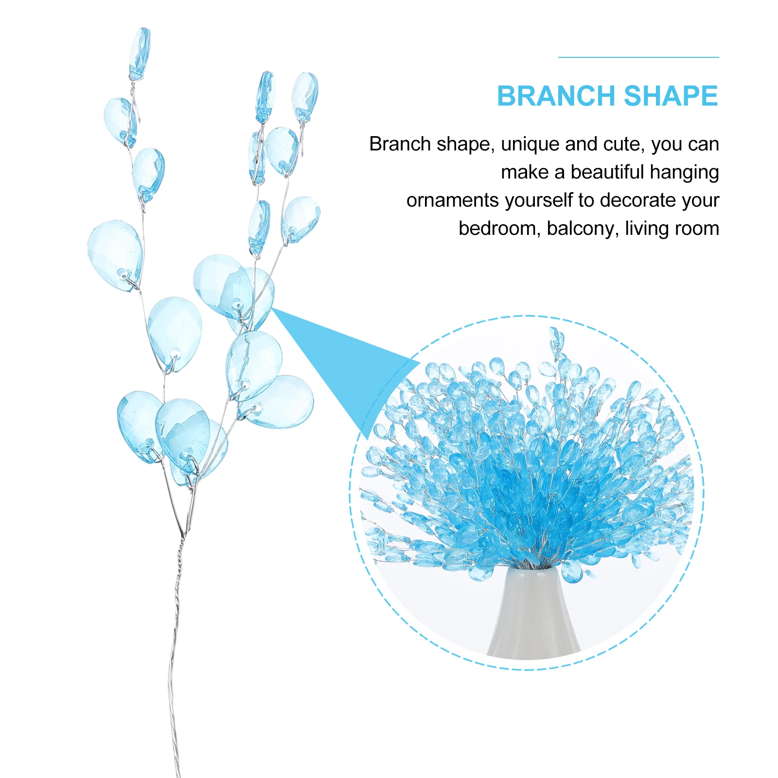 

50Pcs Acrylic Artificial Bead Flowers Bridal Hair Decoration Wedding Bouquet DIY Accessories Beaded Drops DIY Accessories