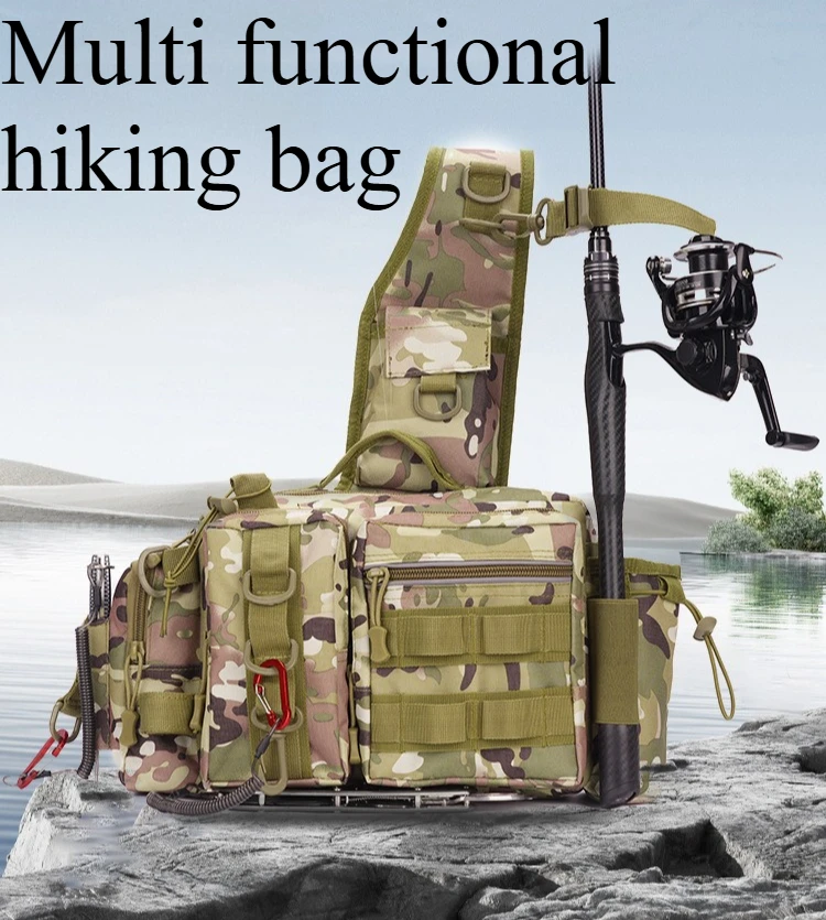 

New Outdoor Fishing Gear Multifunctional Plug-in Pole Road Bag Camouflage Single Shoulder Tactical Cycling Travel Bag