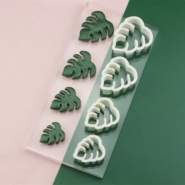 Leaf Earrings Clay Cutter Flower Leaves Pottery Ceramic Polymer Clay Mold Jewelry Pendant Cutting Mold Plant Shaped Clay Cutters