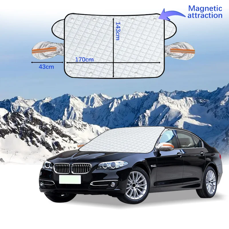 

Car Windshield Cover Magnet Winter Window Snow Shield Anti Frost Auto Front Window Snow Cover For BMW 5System 2014