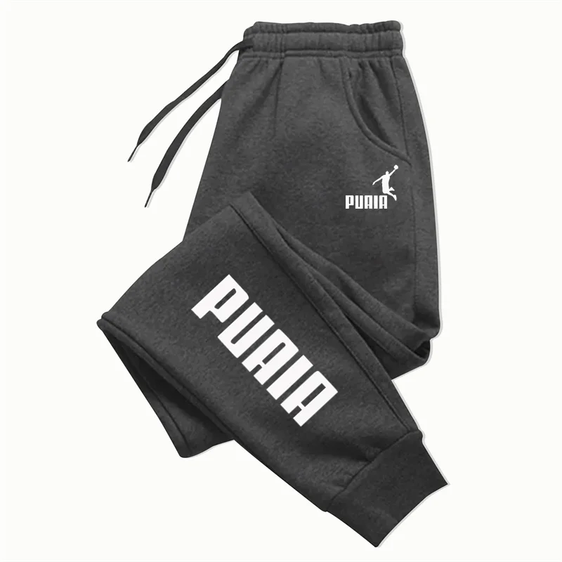 

PUAIA Print Men's Pants Autumn/Winter New Sport Jogging Trousers Fitness Loose Fit Clothing Solid Color Outfit Streetwear Pants