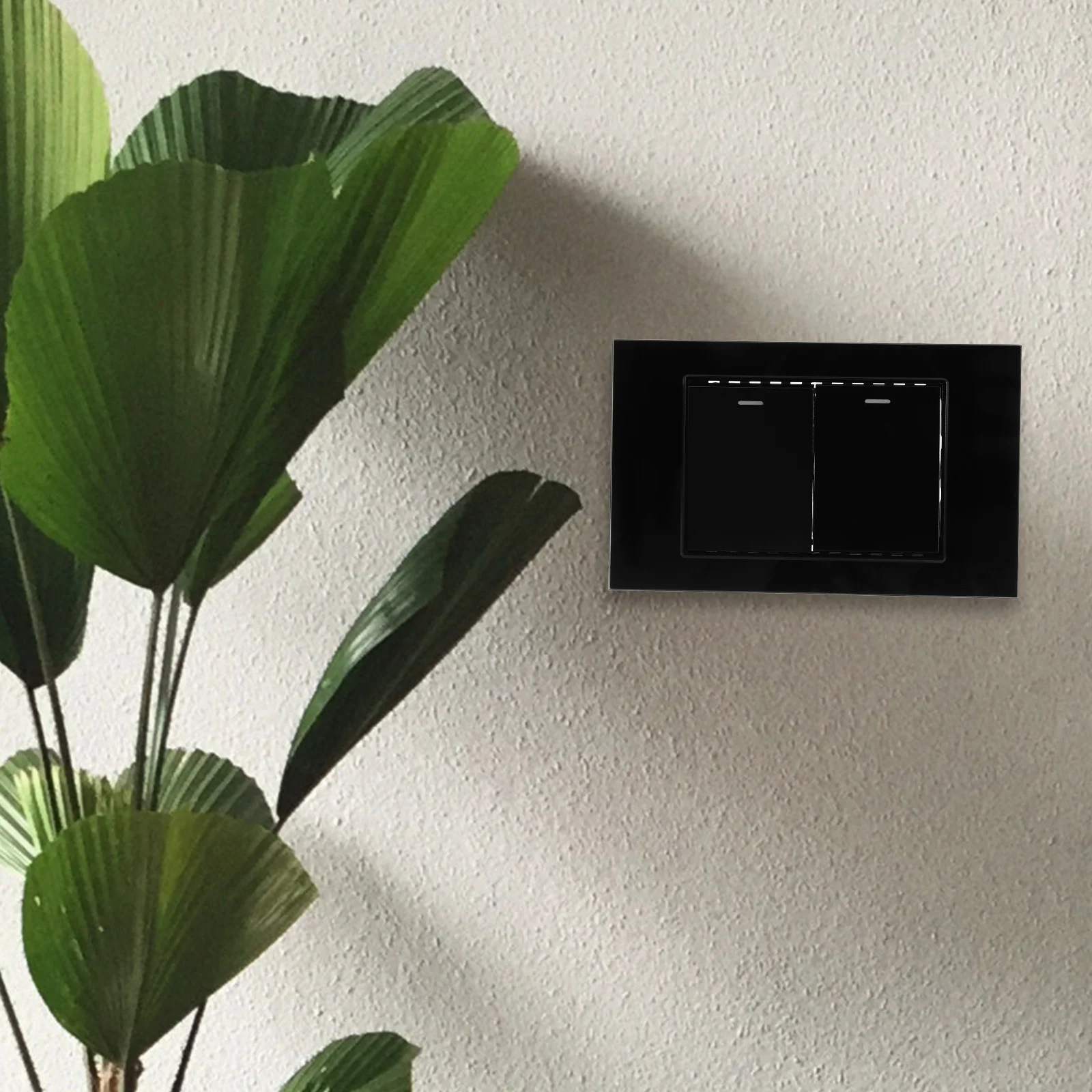 

Double Control Switch Panel Multifunctional Home Wall Light Switch Durable Stalinite Easy Install Black Us Standard