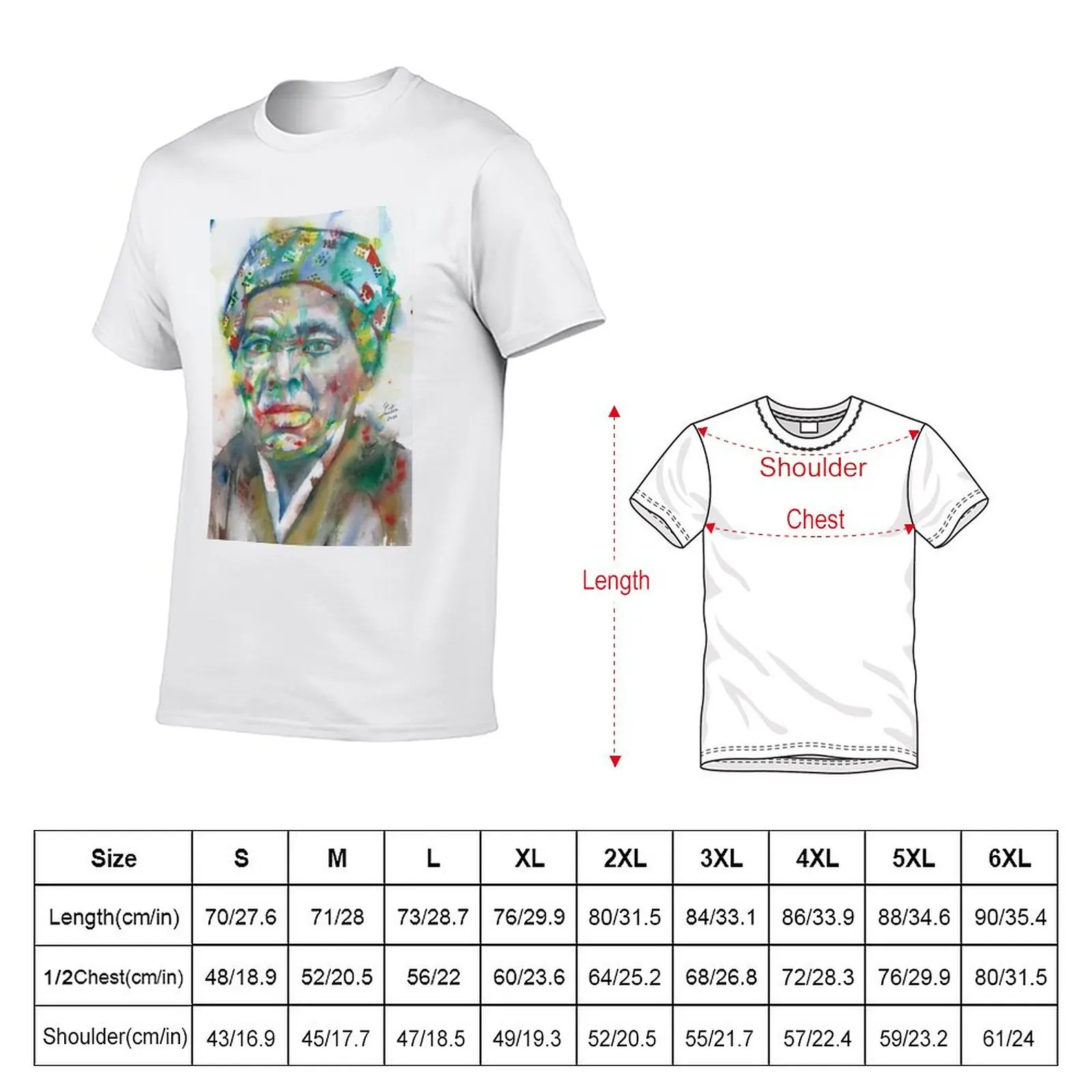 New HARRIET TUBMAN watercolor portrait.1 T-Shirt plus size t shirts shirts graphic tees t shirts for men cotton