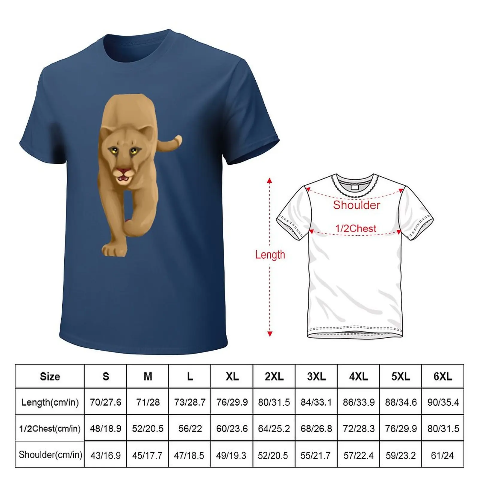 Cougar (Sandy Tan) T-Shirt Short sleeve tee summer tops oversized t shirts for men