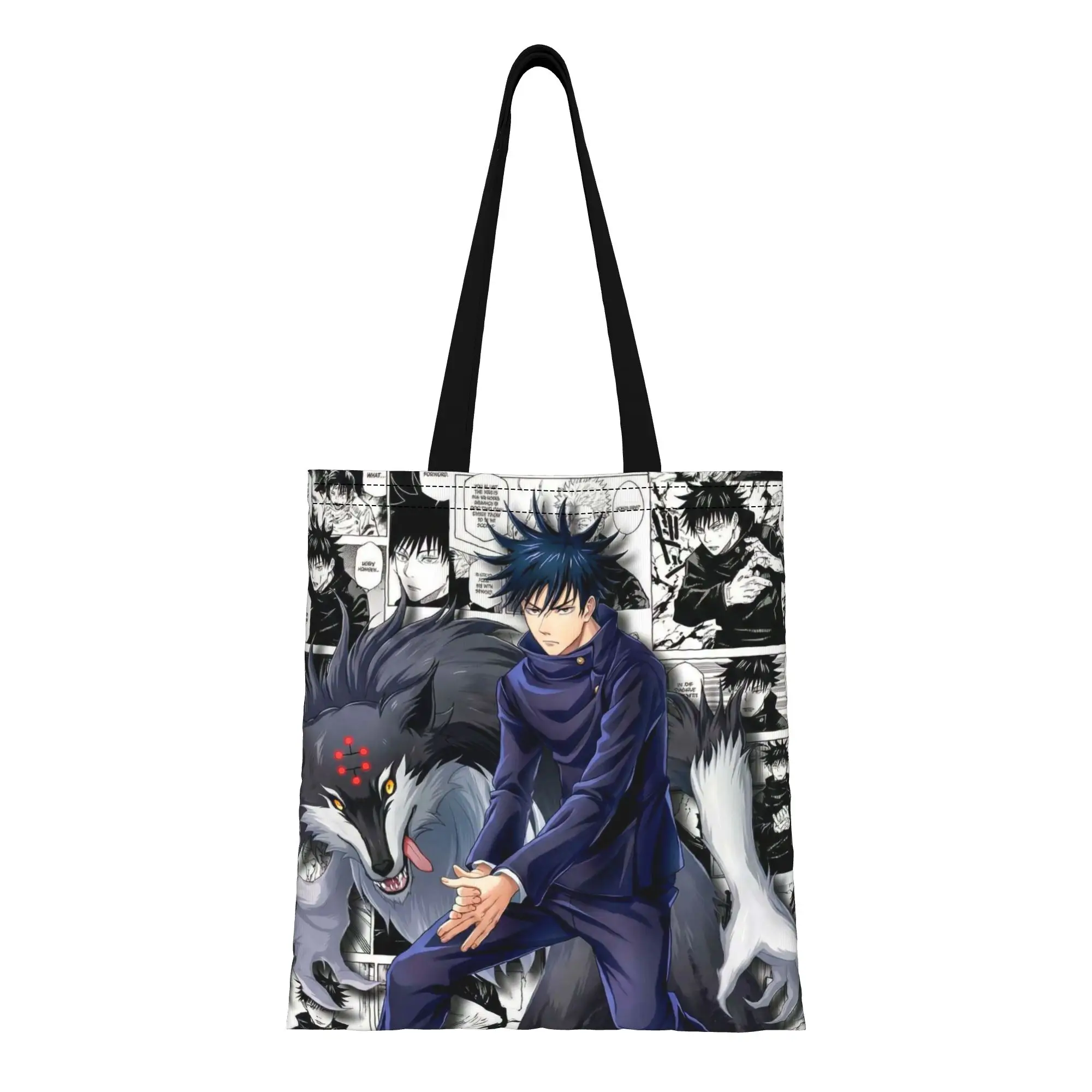 Bolsa de lona Jujutsu Kaisen de Megumi Fushiguro (23) para la temporada de regreso a clases, perfecta para ir de compras, bolsos de mano para mujer