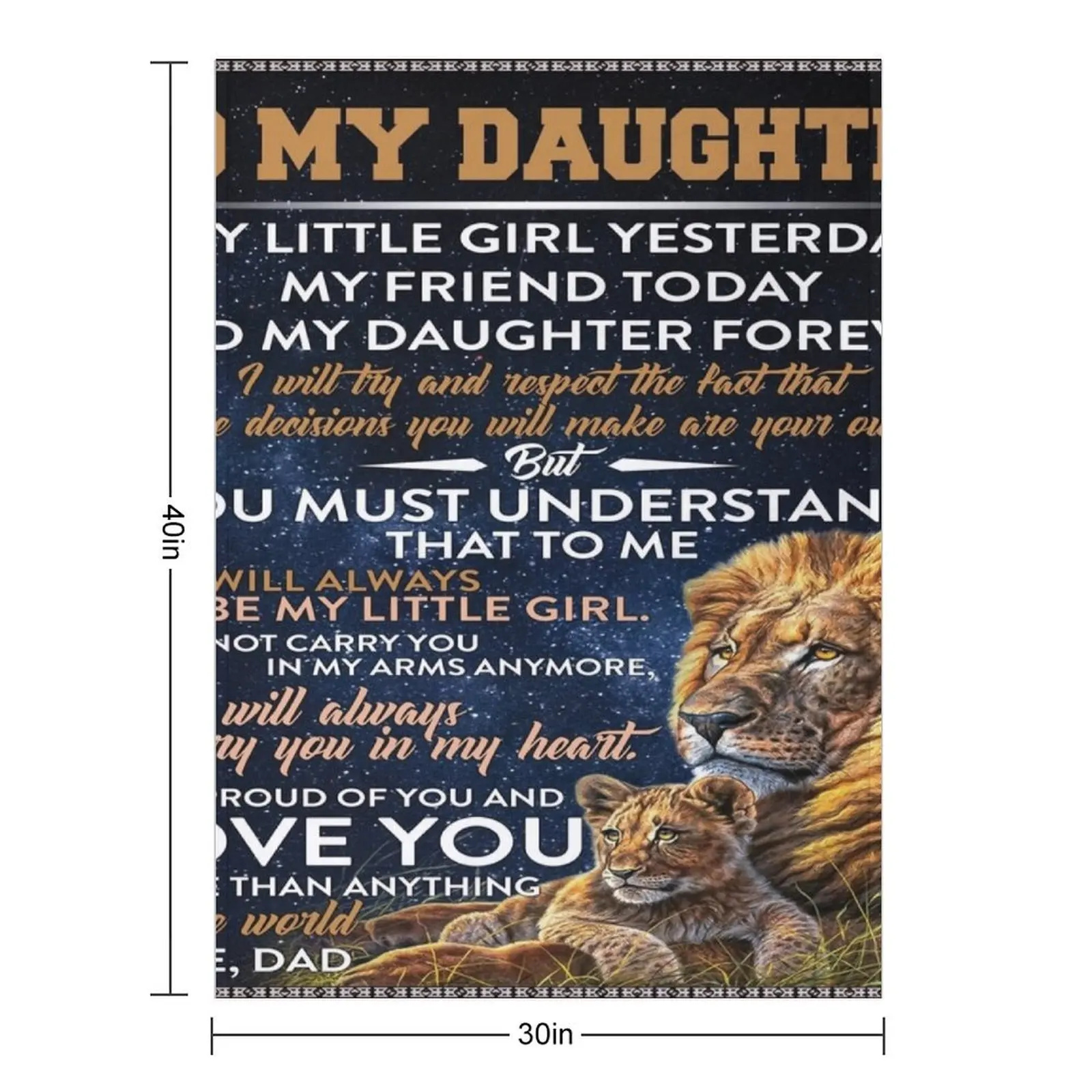 to my daughter from dad - Lion dad to daughter Throw Blanket Custom Cute Plaid Summer Beddings Extra Large Throw Blankets