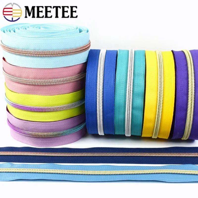 2-20Meter Nylon Zipper Tape For Sewing Bag Shoes Plastic Coil Zips By The Meter Shoes Replacement Zip Repair Kit DIY Accessories