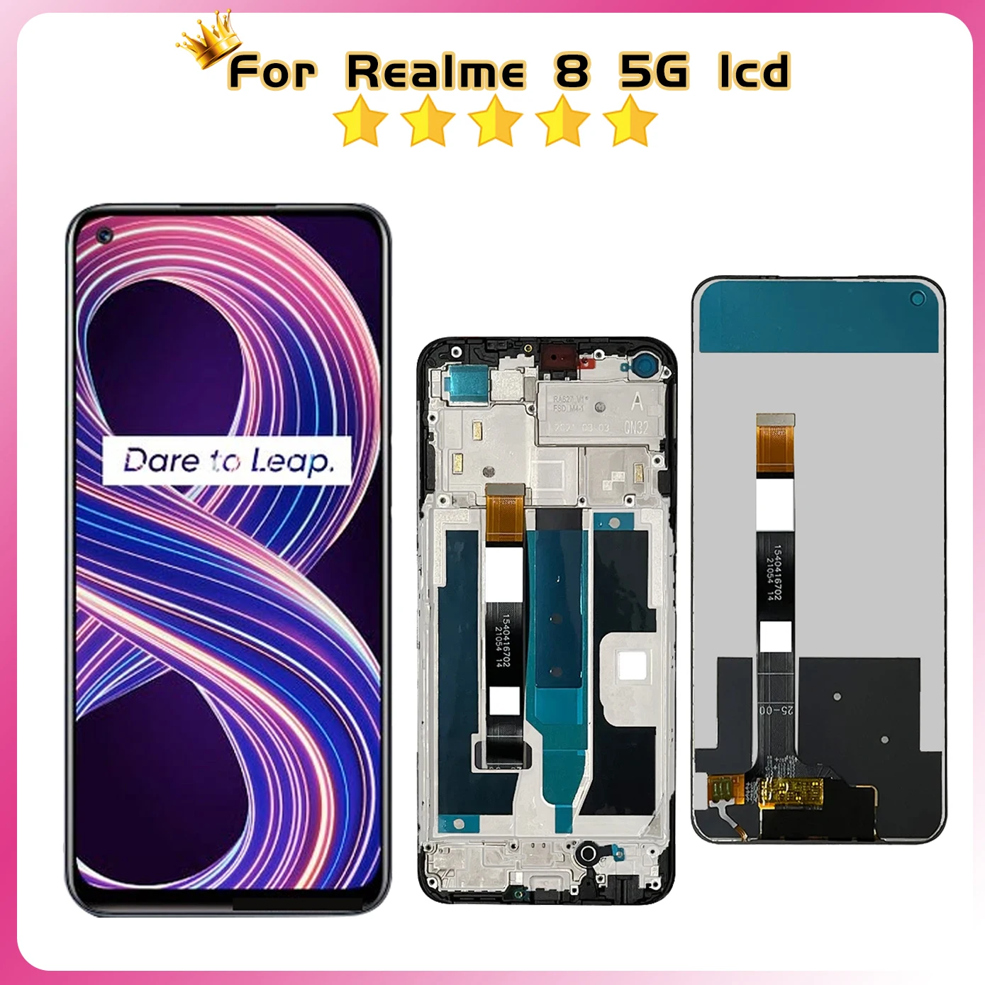 Tested 6.5\'\' Lcd for OPPO Realme 8 5G RMX3241 LCD Display Touch Screen for Realme8 5G LCD Screen Digitizer Assembly Replacement