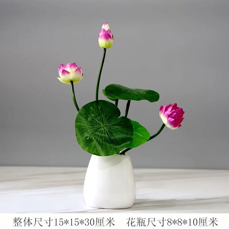 home & garden	room decor	table decoration & accessories Garden Artificial flowers bonsai Plants	synthetic flowers leaves lotus