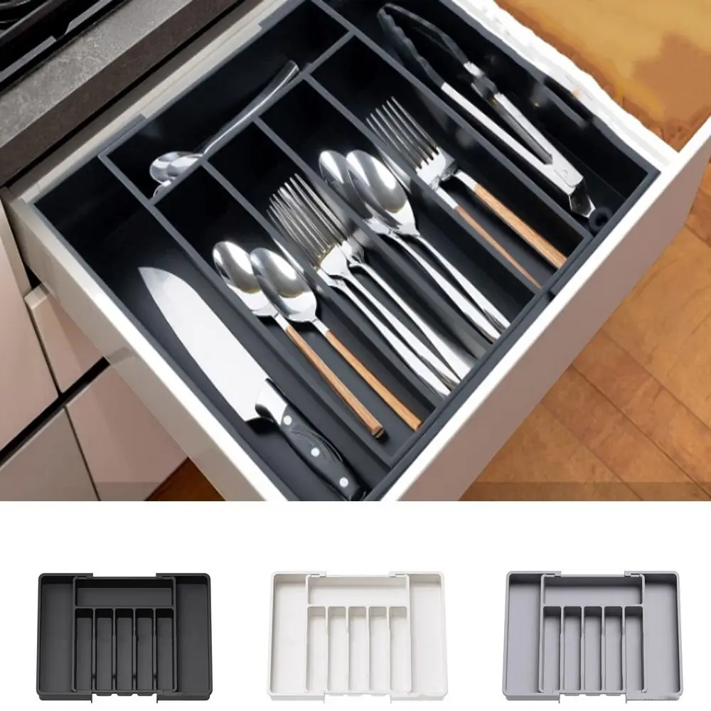 Multipurpose Silverware Drawer Organizer Adjustable Expandable Utensil Tray Practical Flatware Holder