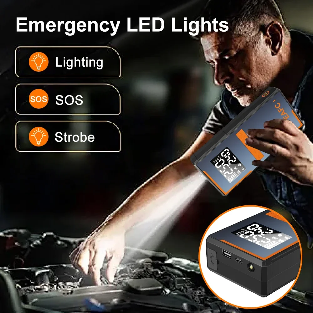 12 فولت جهاز البداية 1200A سيارة الانتقال كاتب مع ضاغط الهواء شاحن بطارية الداعم بدء الطوارئ لسيارات الديزل البنزين #2