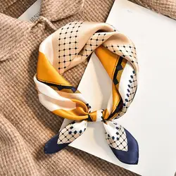 Women Silk Scarf Fashionable Silk Scarf for Women Soft Breathable Neck Collar with Colorful Print for Parties Commutes Everyday
