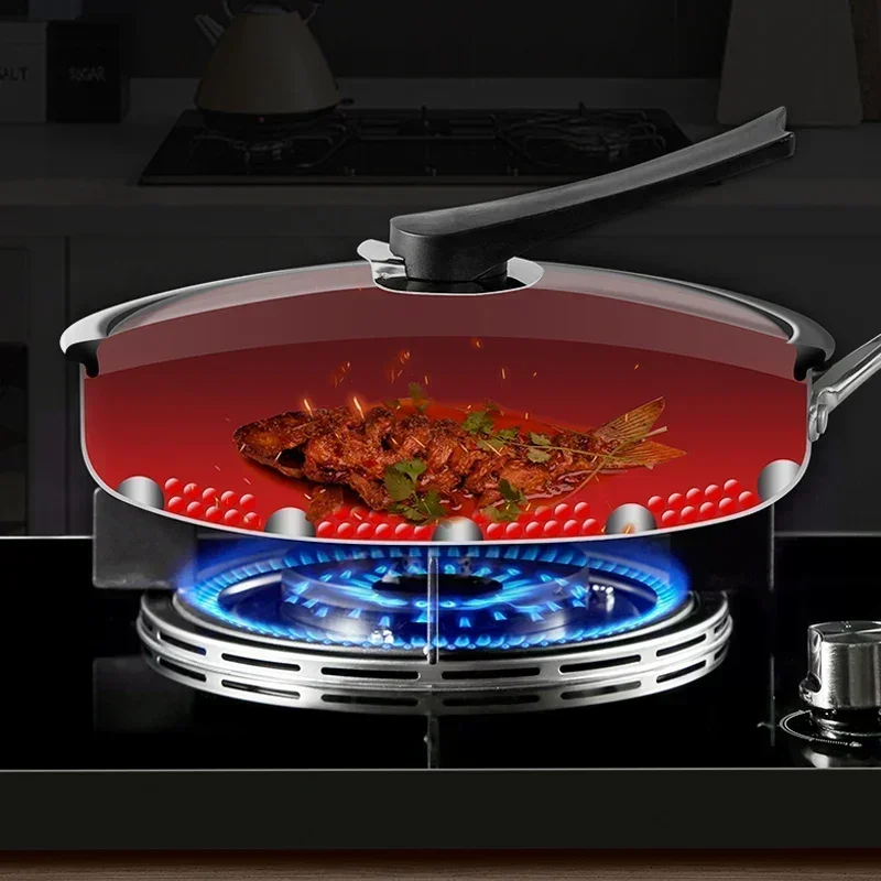 Stick Frying Cooker Pan Wok 316/304 High Stainless General Fried Quality Induction Steak Honeycomb Steel Purpose Non