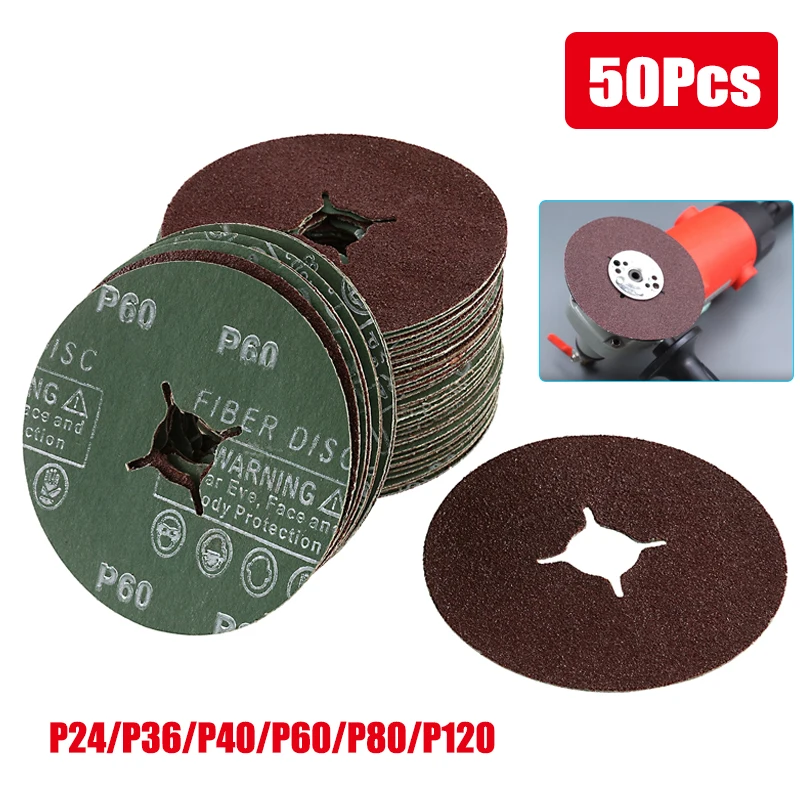 50-個-115-ミリメートルクロスホールサンドペーパー-p24-36-40-60-80-120-グリット研磨研削シート研削サンディングディスクグラインダーマシン用