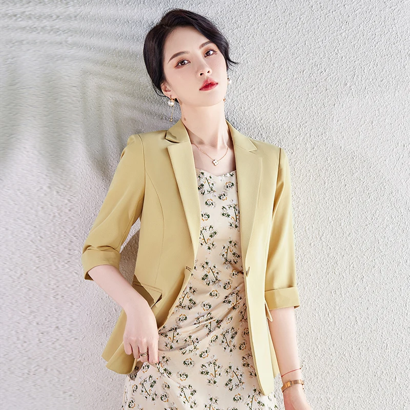 

Half Sleeve Spring Summer Women Business Blazers Jackets Coat Ladies Office Professional Office Work Wear Outwear Tops Clothes