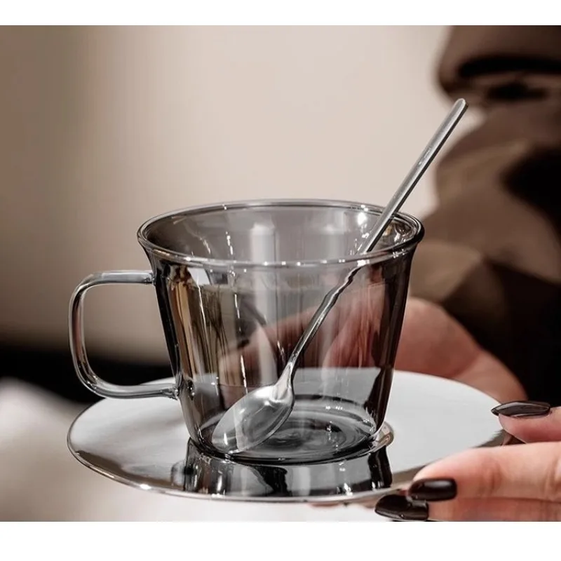 

Premium glass coffee cup creative mug