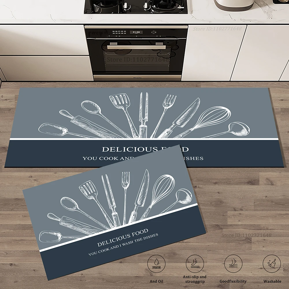 Kitchen Mat Simple Carpet Household Door Mats Rug Hallway Decor Carpet Bathroom Entrance Doormat Anti Slip Absorb Water