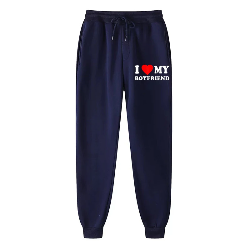 I Love My Girlfriend My Boyfriend Trousers Casual Couple Long Pants Sport Pants Men Women Outdoor Jogging Sweatpant Fashion New