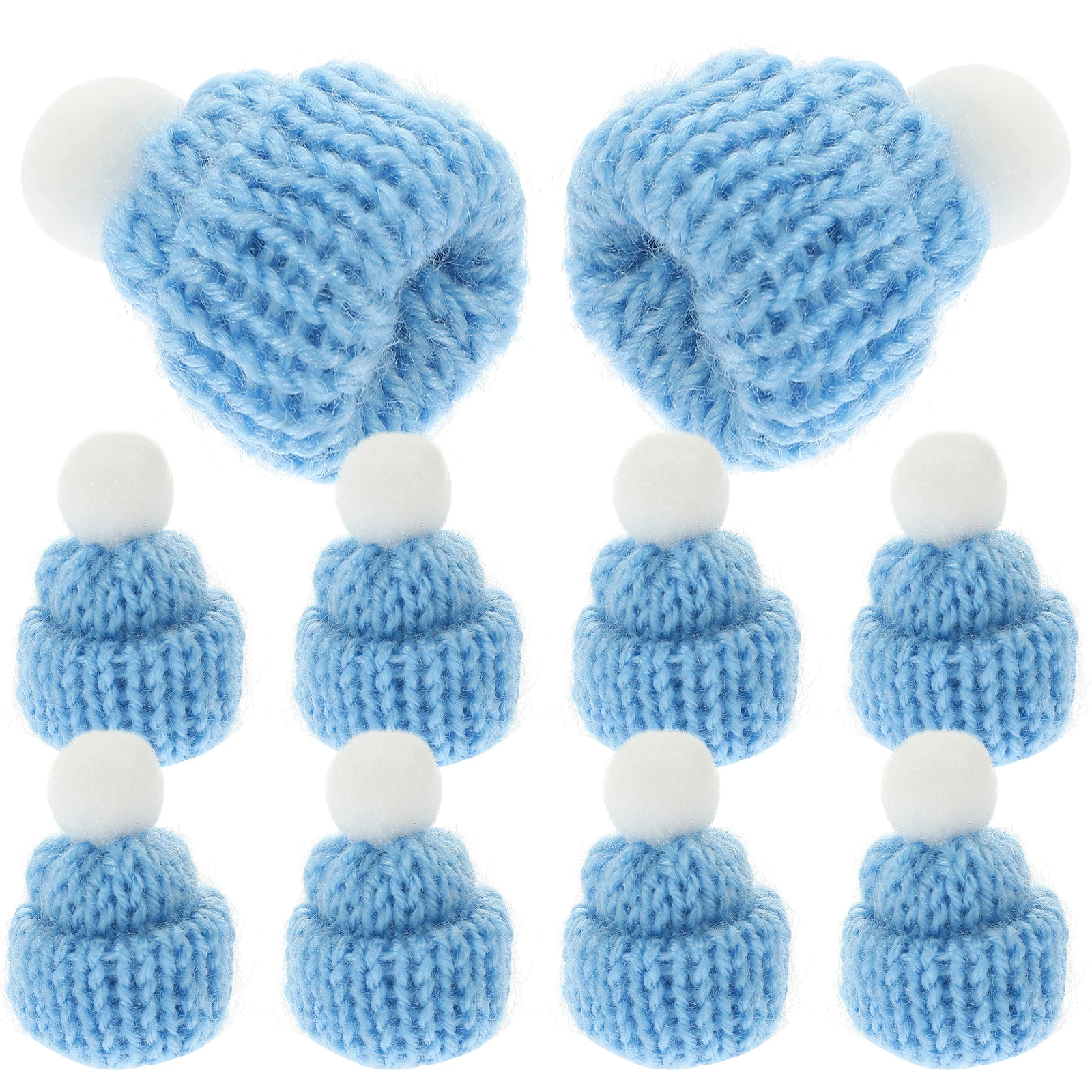 

10pcs 10 Light Santa Cap Christmas Hat Accessories Christmas Party Favors Knitted Party Hats DIY Favors Holiday Props