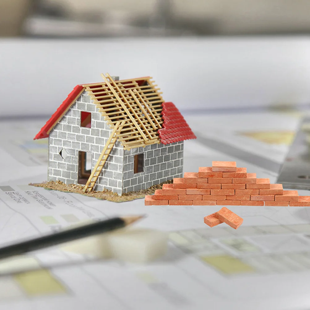 

100pcs Simulation Bricks 1:35 Scale Miniature Brick For Micro Landscape Sand Table Architecture Diy Building Kit Fake Wall