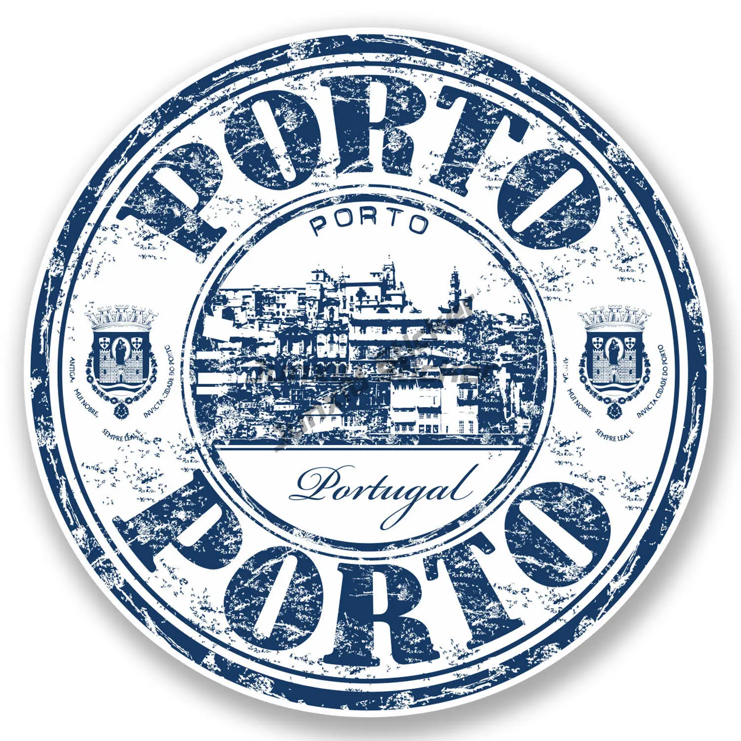 Art Pattern Porto Portugal Vinyl Sticker iPad Laptop Car Travel Luggage Tag Decal Scratch-Proof Sunscreen
