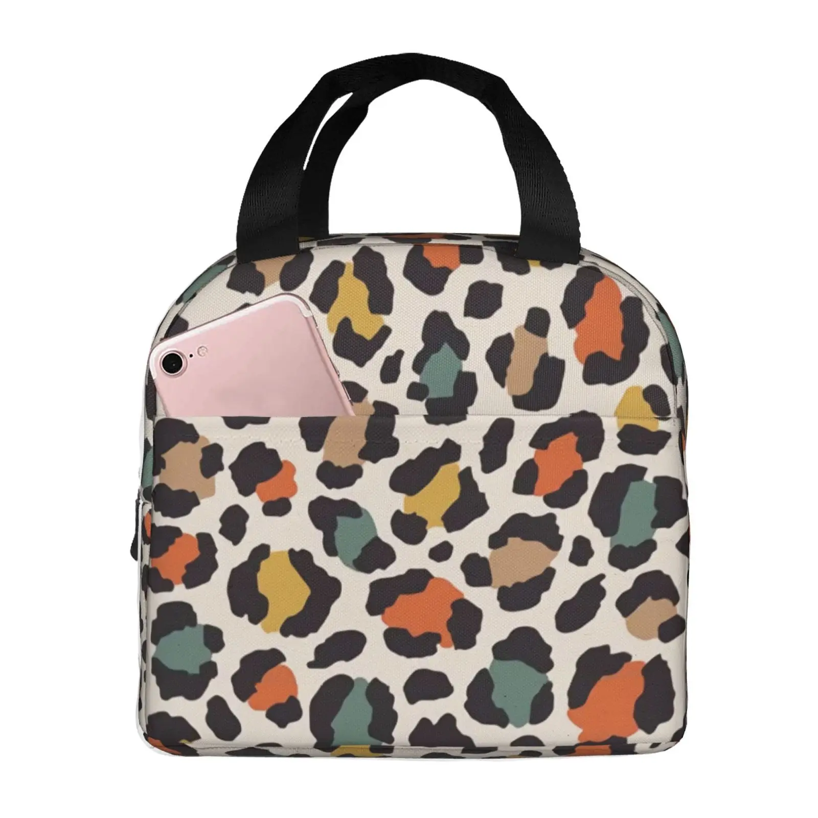 Classic Wild Cheetah Colorful Leopard Print Lunch Bag Portable Thermal Cooler Insulated Bento Box for Kids Food Tote Bags