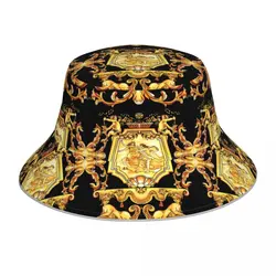 New Fisherman's Hat Unisex Fashion Golden Baroque Bob Cap Windproof outdoor Reflective Bucket Hat