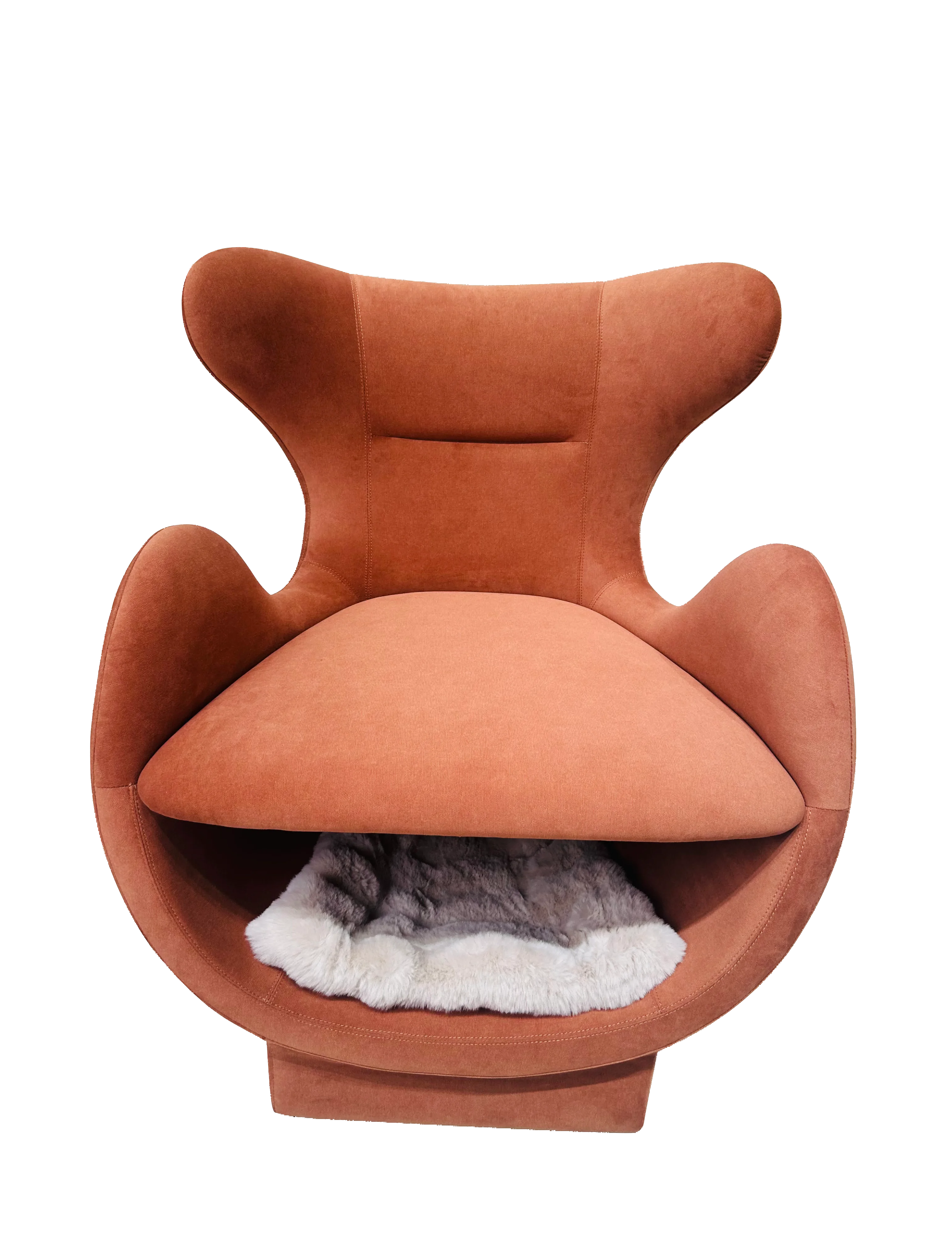 Modern Solid Bamboo Anti-Hair Pet & Human Dual-Use Chair, Regular Seating, Under-Pet Resting Area