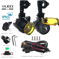 R1200GS 40W Motorcycle LED Fog Lights Auxiliary Assembliy For BMW R1200GS F850GS F750GS F 850GS 1250GS LC ADV White Yellow Lamp