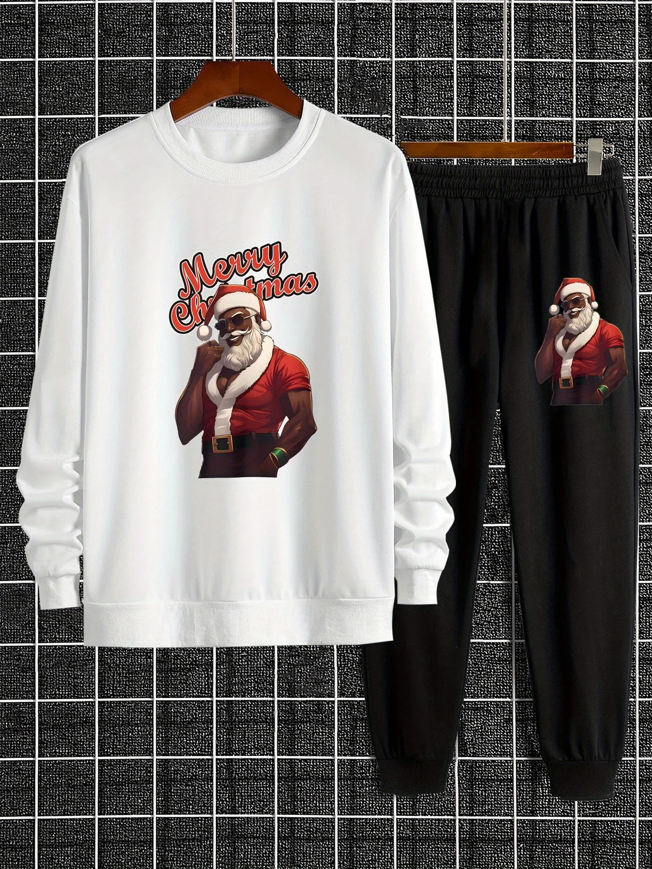 

Autumn/Winter Y2K Men's Sports Set with Santa Claus 3D Printing Fashionable Suitable for Men's Street Leisure Daily 2-piece Set