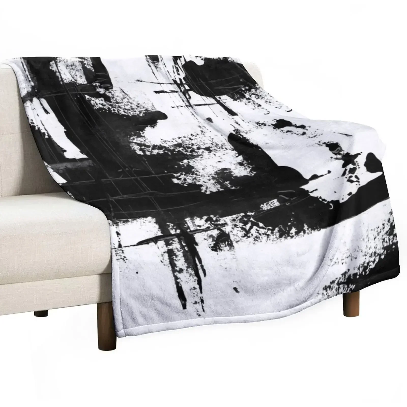 

Black and white Abstract Throw Blanket valentine gift ideas Giant Sofa Picnic Blankets