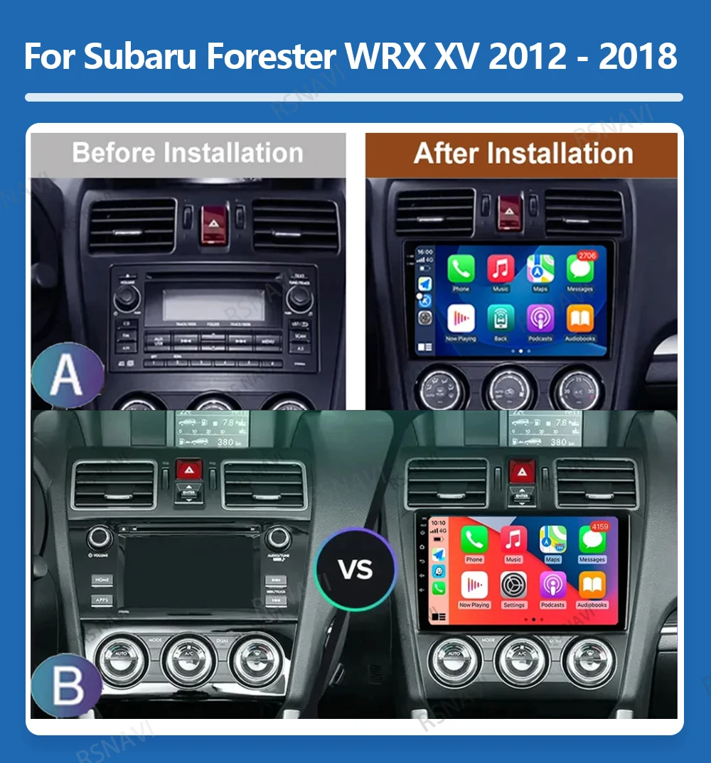 Android 16 Carplay Auto For Subaru Forester WRX XV 2012 2013 - 2017 2018 Radio Player Multimedia Stereo Navigation Video GPS DSP