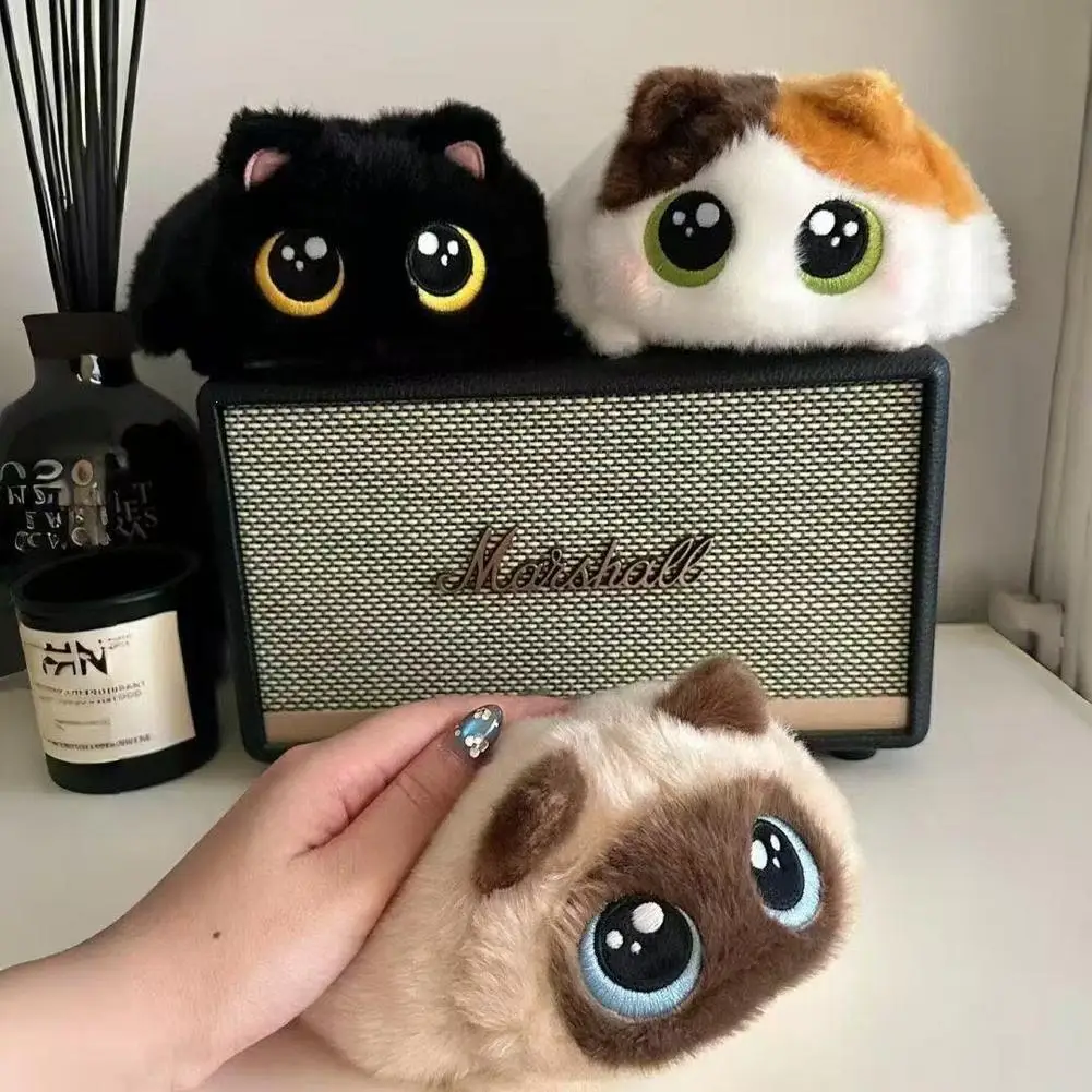 20cm Cute Black Cat Siamese Kitten Plush Toys Cartoon Lifelike Kitten Doll Animal Artificial Touch Doll Kids Girls Birthday Gift