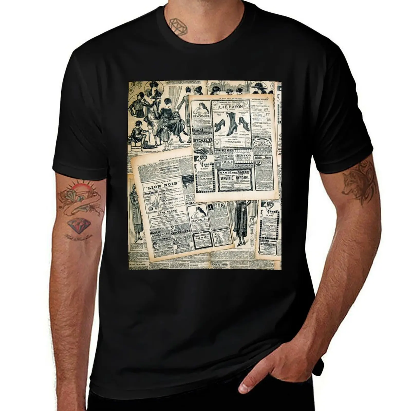 

Old Newspaper Print T-Shirt anime t shirts oversize t shirts for man graphic funny essential t shirt T-shirt