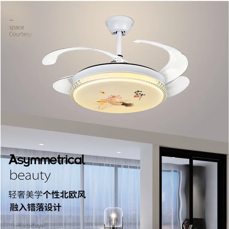 Ventilador de techo eléctrico con Control remoto, luz led regulable, diseño de moda, hogar inteligente, dormitorio, CA