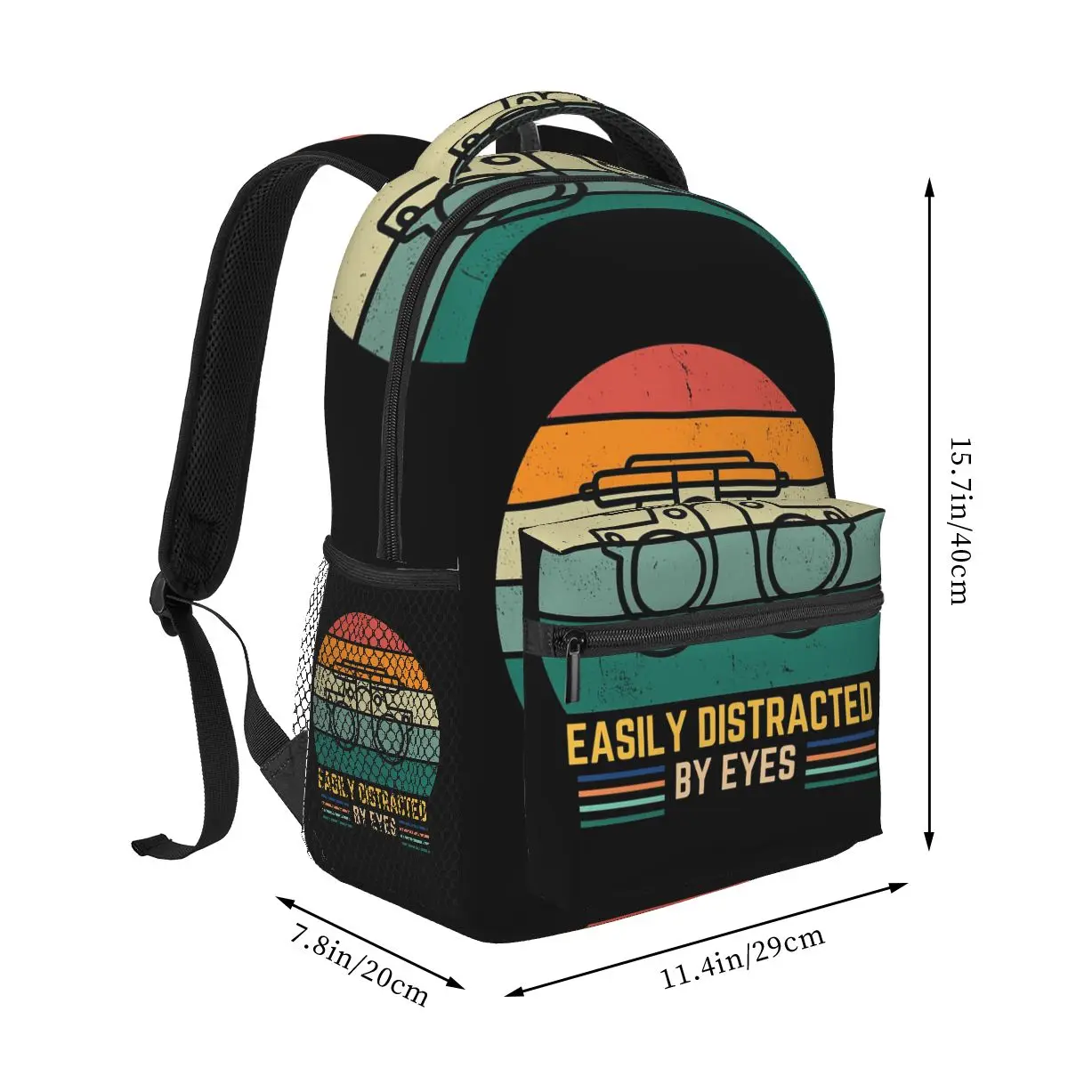 Easily Distracted By Eyes Backpack Hot Sale Daypack Large Capacity Kids BookBag School Bag Shoulder Bags for Men Women
