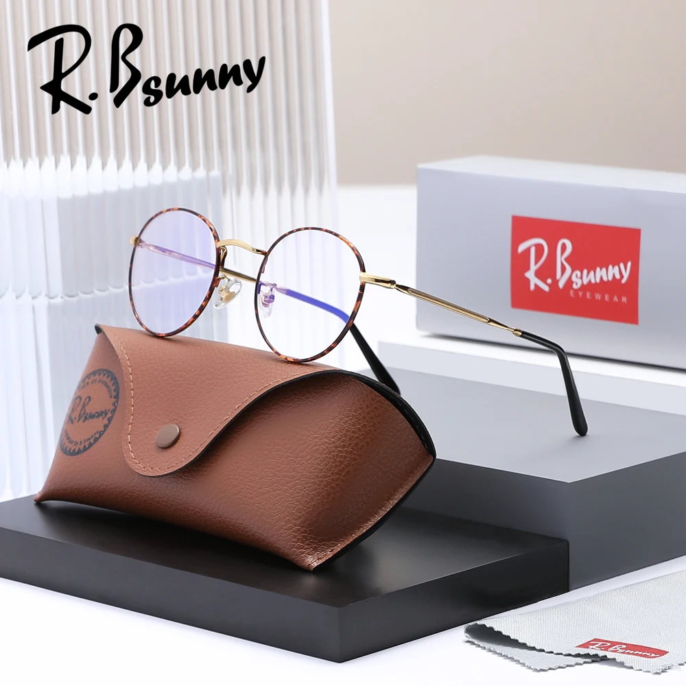 

RBsunny классические винтажные очки с защитой от синего света для мужчин/женщин в круглой оправе для компьютера, защитные очки в стиле ретро, снимающие усталость