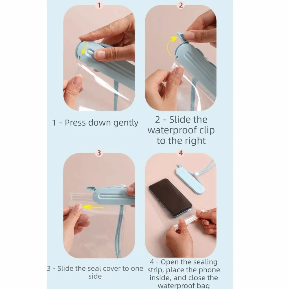 Bolsa impermeable para teléfono móvil con pantalla táctil, funda transparente de PVC para teléfono, cubierta protectora para teléfono, color sólido, cuerda para colgar, funda para teléfono móvil.