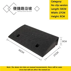 50*27*9cm plastica PVC Road Slope rampa Pad portatile Car Step in salita triangolo Mat Curb Rubber