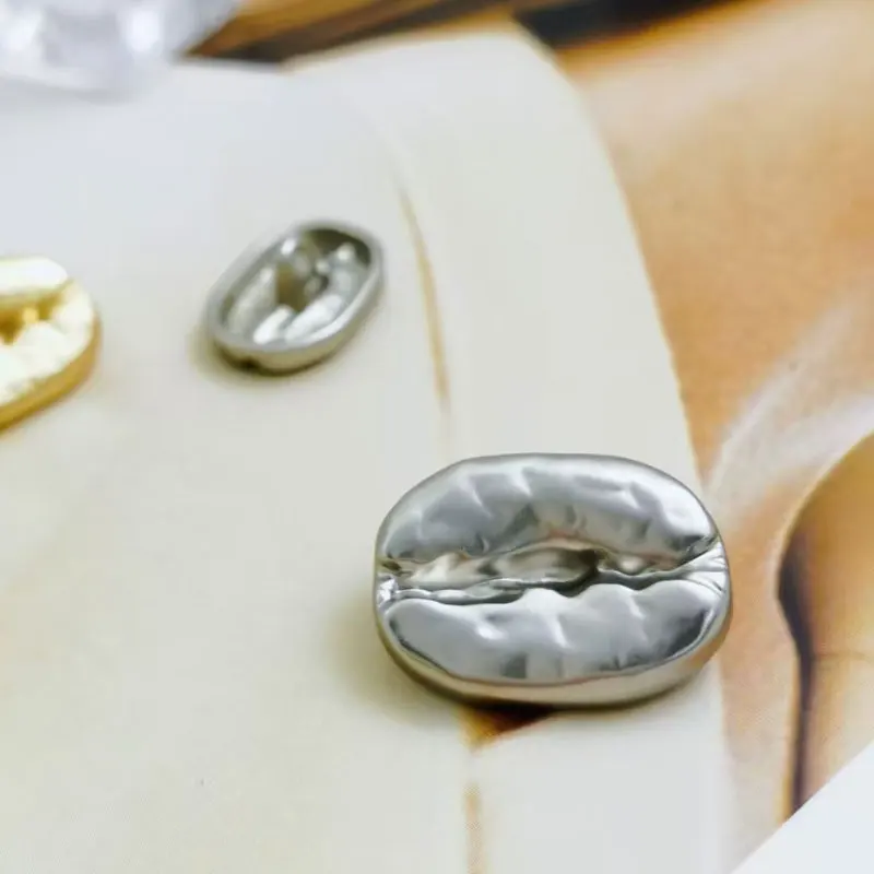 10 Stück 18/23mm Kreative Kaffeebohnenförmige Ovale Metallknöpfe für Kleidung Nähen DIY Bastelbedarf Nähknöpfe Großhandel Neu – Detail 6