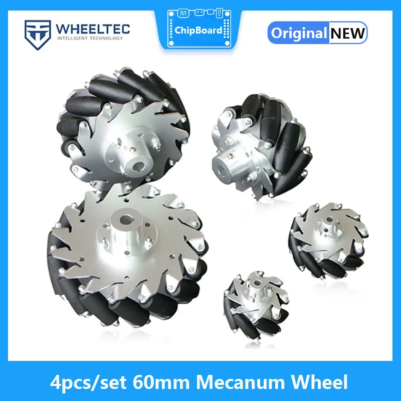 4pcs/set Mecanum Wheel 60mm Aluminum Alloy Metal Omni-directional Wheel for Arduino Raspberry Pi DIY Robotic Car