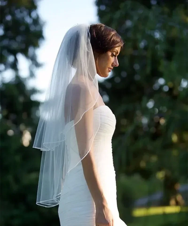Women White Bride Hen's Night Prop Head Hair Trim Wedding Veil WITH COMB