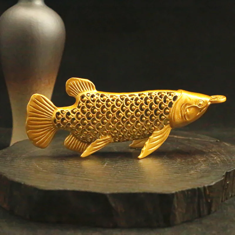 New Sand Gold Color Carp Lucky Golden Dragon Fish Ornament Home Office Desktop Decoration Opening