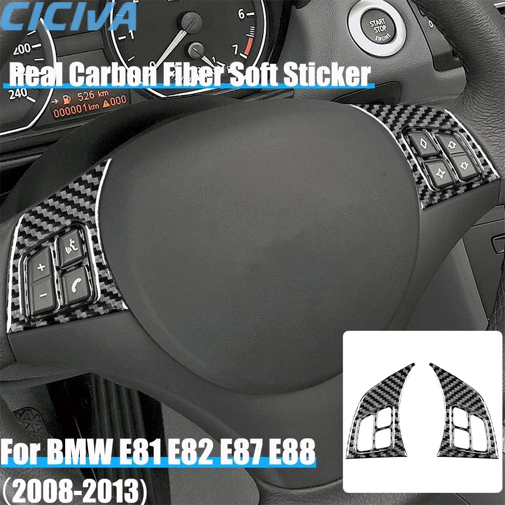 

Carbon Fiber Car Accessories Driver Wheel Button Cover Soft Sticker For BMW E81 E82 E87 E88 1 Series 2008 2009 2010 2011 2012 13