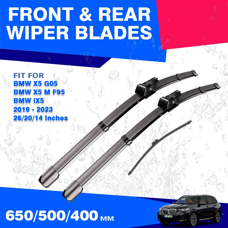 Front / Rear Wiper Blades For BMW X5 G05 X5M F95 IX50 2019 2020 2021 2022 2023 Windshield Windscreen Accessories xDrive 45e 30d