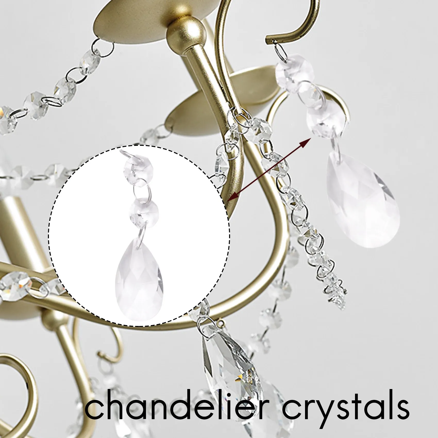 20Pcs Chandelier Crystals,Clear Teardrop Crystal Chandelier Pendants Parts Beads,Hanging Crystals For Chandeliers(38Mm,Clear)