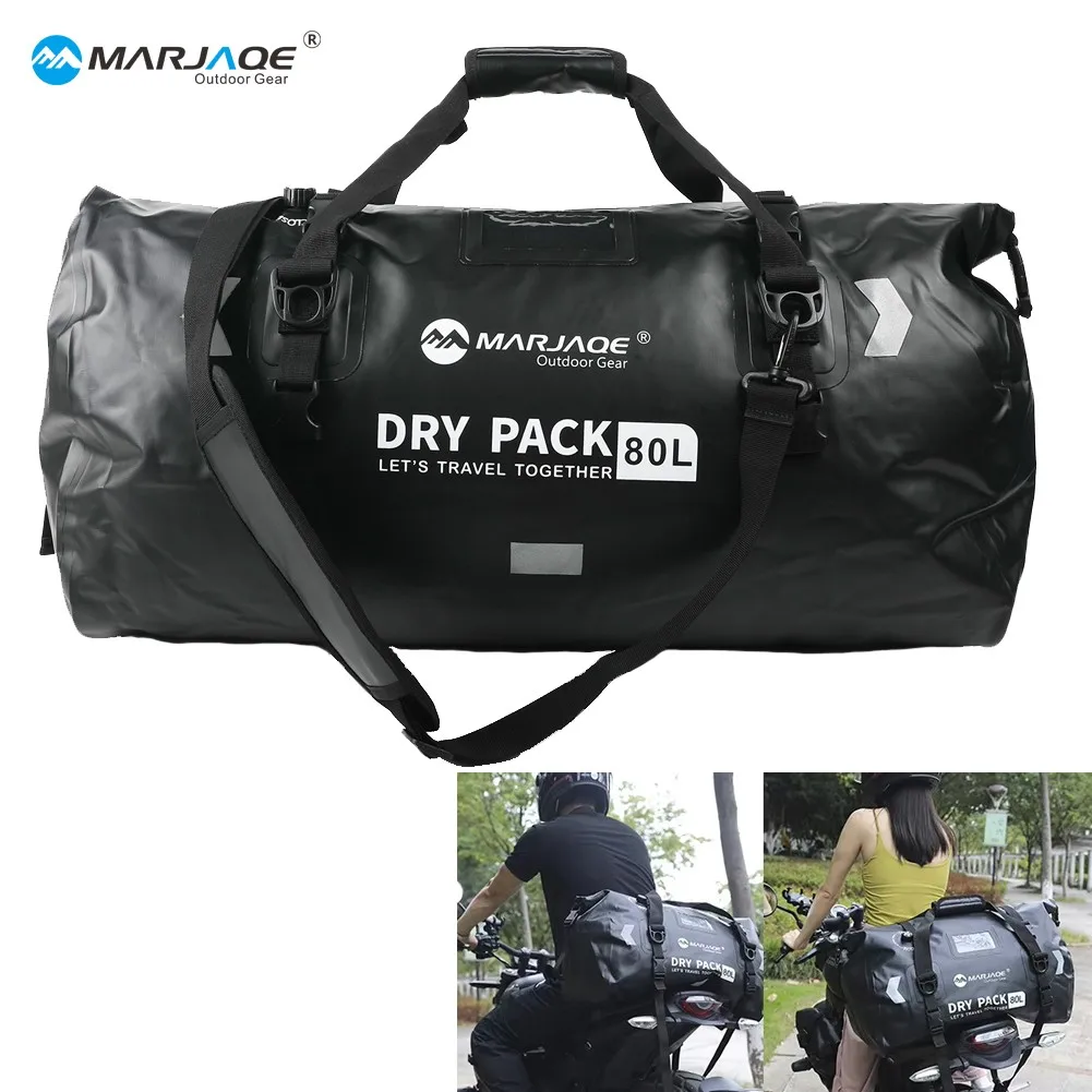 

50L 80L Multi Functional Motorbike Tail Dry Duffel Bag Camping Boating Big Back Saddle Seat Bag Waterproof Motorcycle Luggage