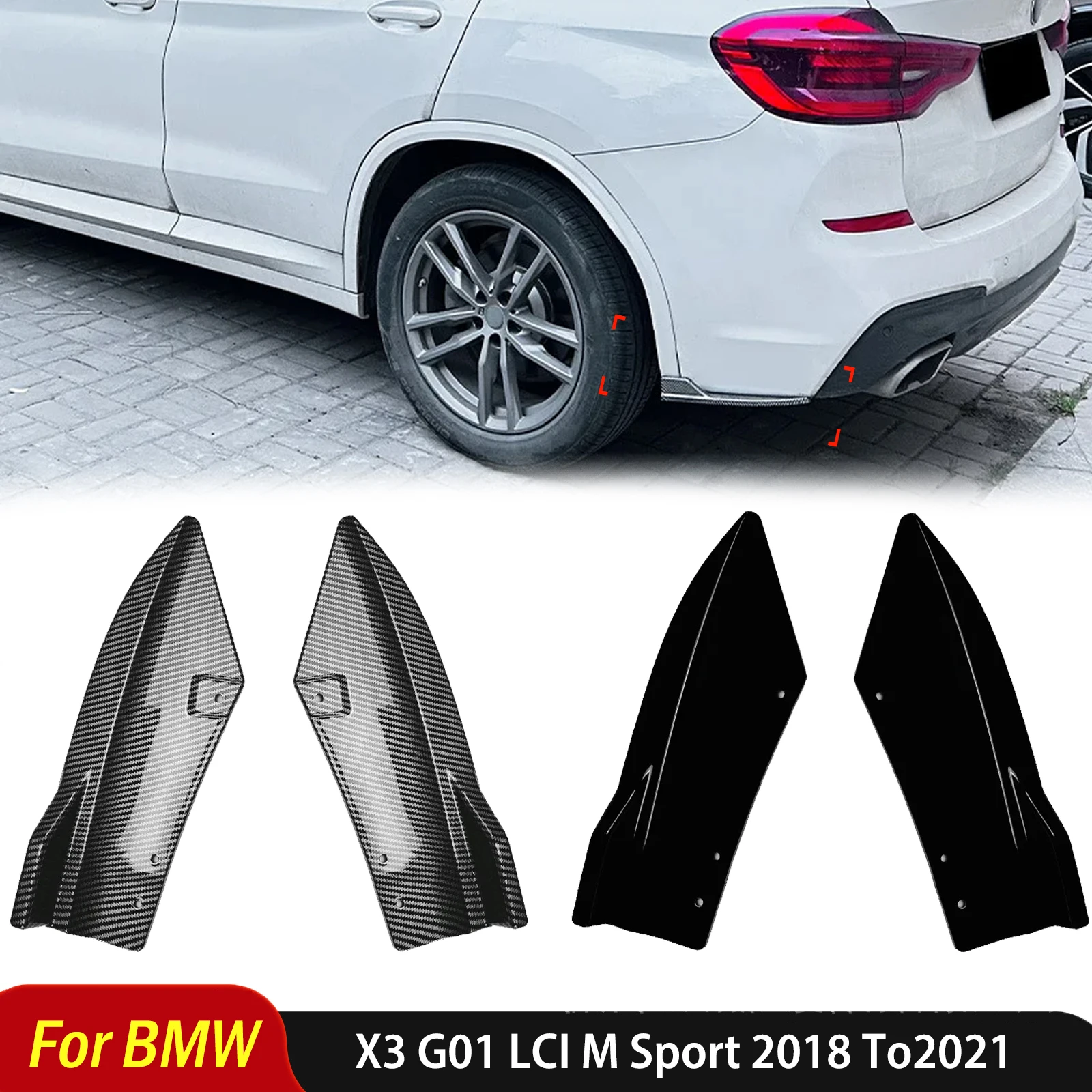 

BMW X3 G01 LCI M Sport 2018-2021 Автомобильный задний бампер, разделитель губ, боковые канавки, спойлер, диффузор, отделка, автозапчасти, тюнинг, комплект кузова