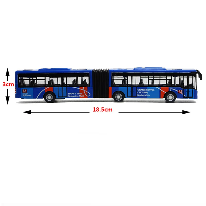 2 Pcs Children's Diecast Model Vehicle Shuttle Bus Car Small Baby Pull Back , Blue & Green