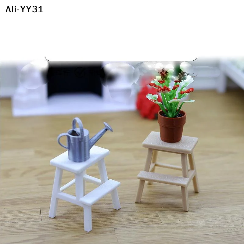 【Y3】1Pc 1/12 Dollhouse Miniature Furniture Plastic Double-Layer Sit Chair Holding Stool Footstool Cat Step Stool Accessories